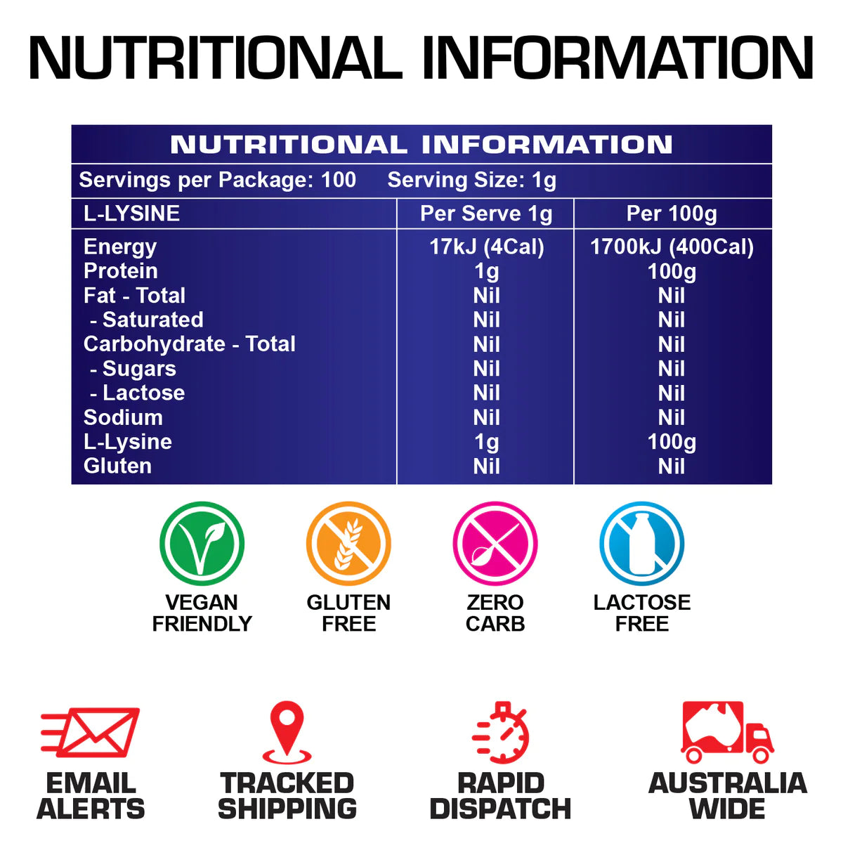 Body Ripped L-Lysine - Anti-Viral and Immune Booster