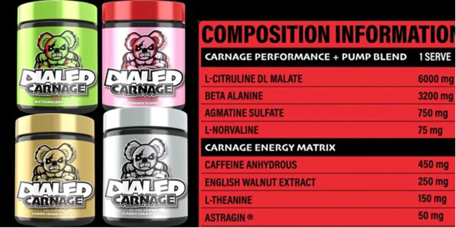 DIALED  CARNAGE Pre Workout