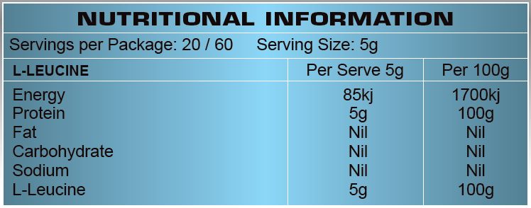 Body Ripped L-Leucine - Protein Synthesis Booster