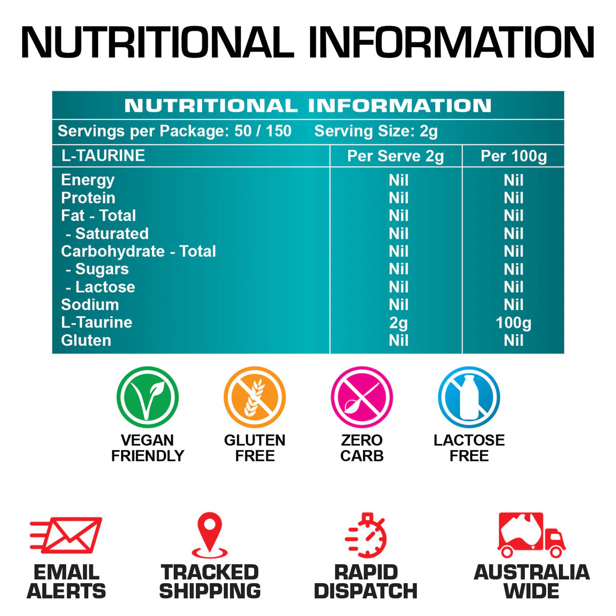 Body Ripped L-Taurine - Blood Sugar Aid